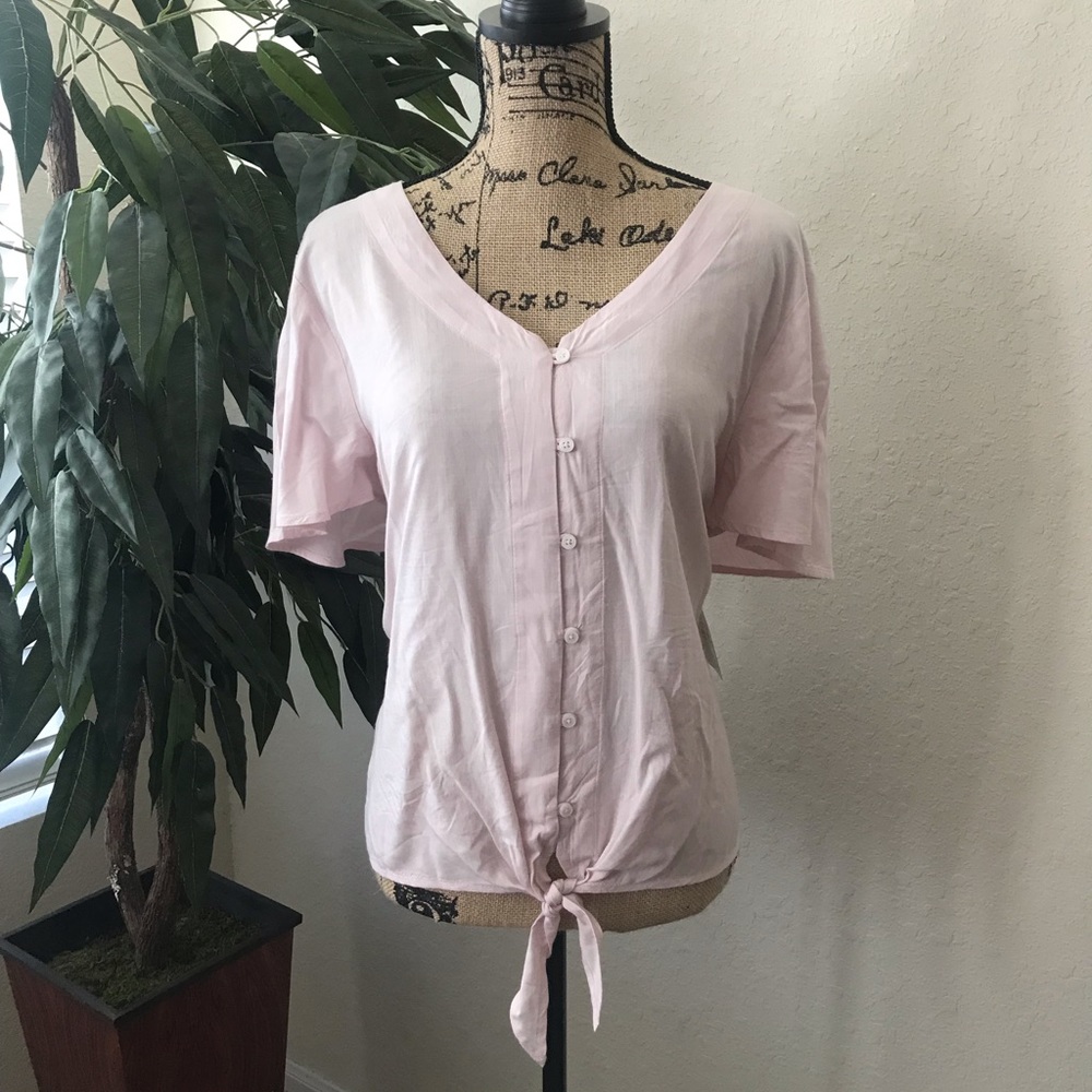 SO JR Knit to Woven Button Down top - Picture 2 of 3
